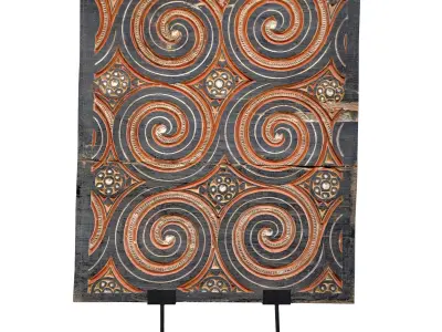 Indonesian Architectural Piece on Metal Stand 3D model