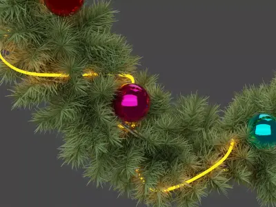 Christmas Wreaths Low-poly 3D model