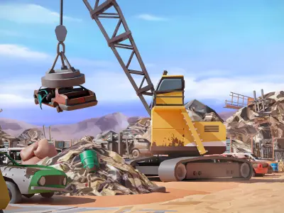 Junkyard Low-poly 3D model