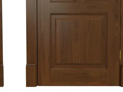 Classic wooden door 04 Low-poly 3D model
