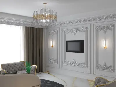 hall interior dizayn Low-poly 3D model