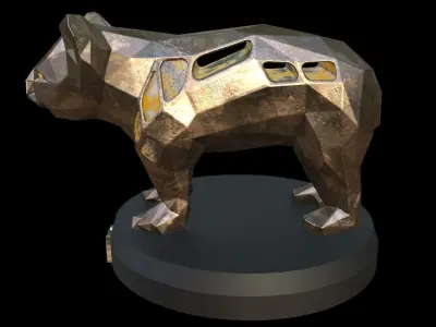  Steampunk Koala Low-poly 3D model