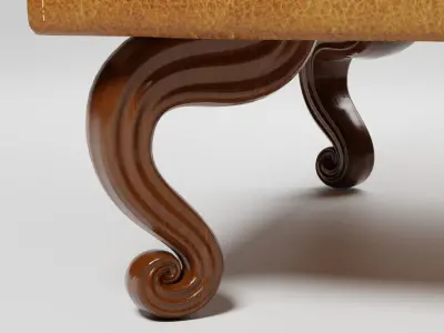 Old fashioned leather chair Low-poly 3D model