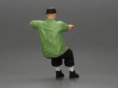 gangster in cap backwards with arm on window driving the car 3D print model