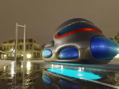 Cyber truck Low-poly 3D model