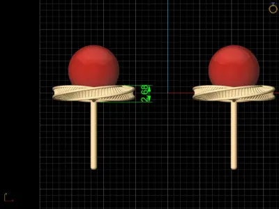 Lux   earrings  printable gold jewelry printable 3D model 3D print model