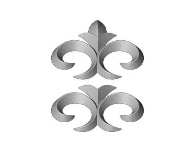 Flower decoration element relief  3D print model