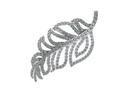 Feather brooche 3D print model