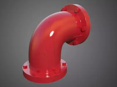 Corner Red Pipe 3D model