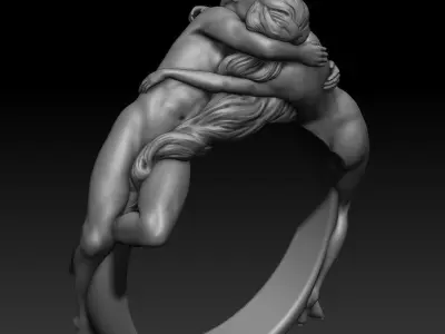 She and he are a womans ring 3D print model