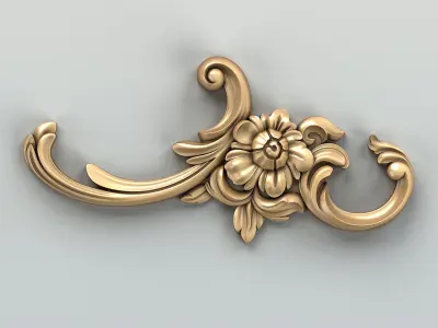 Carved decor horizontal 047 3D model