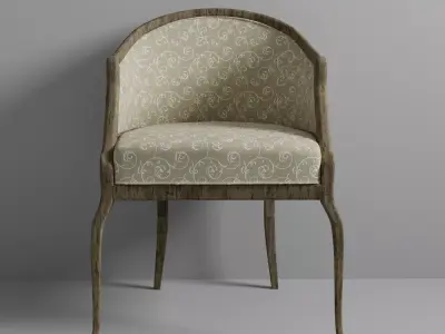 Classic Chair With Pattern Texture in Livingroom 3D model