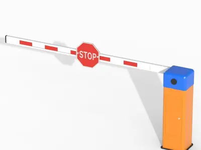 Car Barrier Gate Low-poly 3D model