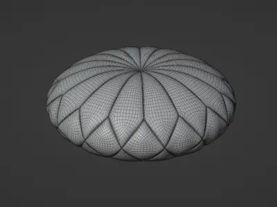 Round decorative blue pillow 3D model