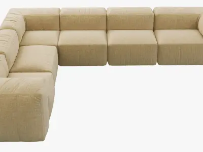 Restoration Hardware Preconfigured Fulham L-Sectional Sofa 3D model