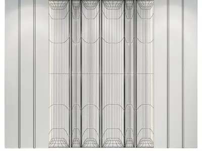 Decorative wall panel and headboard 4 3D model