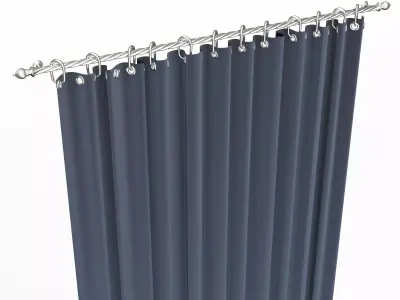 Cornice Classic Curtain 04 Chrome Low-poly 3D model