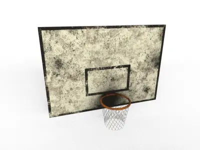 Dirty basketball hoop Low-poly 3D model