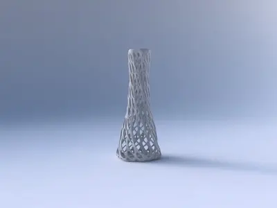 Vase twisted squeezed hexagon with bubble grid lattice 3D print model