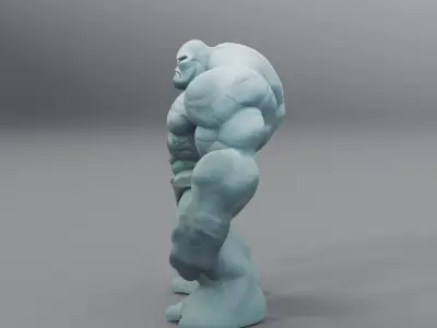 blue monster statue 3D model