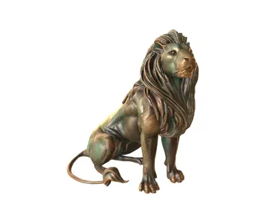 Lion Statue Low-poly 3D model order