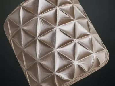 Clean Golden Sci-fi Ribbed Wall PBR Seamless Texture