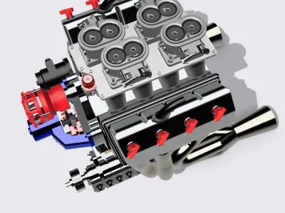 PRO STOCK HEMI COMPLETE HIGH DETAIL 3D PRINT MODEL 3D print model