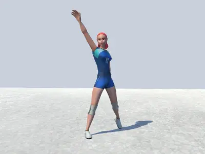 Sports avatar Female 01 Rigged Low-poly 3D model