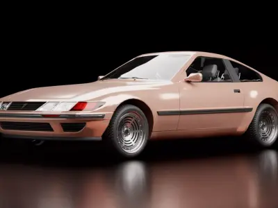 80s 90s Generic sports Coupe Low-poly 3D model