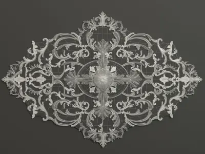 Rosette 5 ornate ceiling medallion 3D model