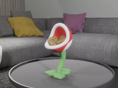 Piranha Plant Cookie Holder  Low-poly 3D model