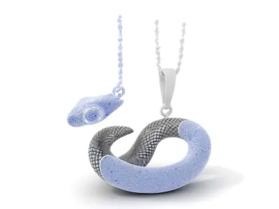 Snake Pendant with Chain Model Pack Low-poly 3D model