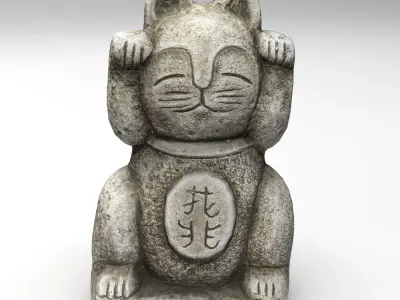 Lucky Cat Low-poly 3D model buy