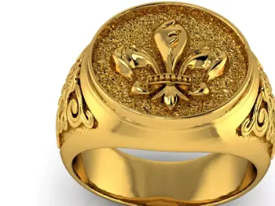 FLEUR-DE-LIS RING 3D print model