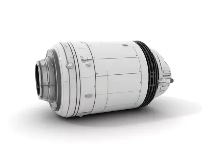 Sleek White Rocket model pack Low-poly 3D model