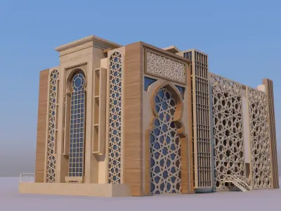 0168 - Islamic Facade Building 3D model