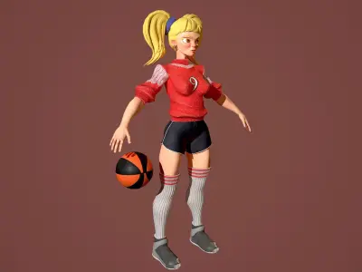 Basket girl  Low-poly 3D model purchase