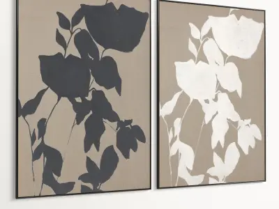 Plaster Two Photo Frame 487 Low-poly 3D model