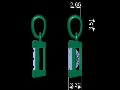 Luxury Square Diamond Pendant for Men 3D Model  244 3D print model