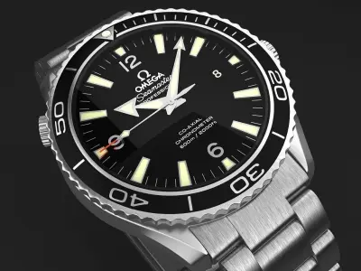 Omega Seamaster Planet Ocean Steel Braclet Mens Watch 3D model