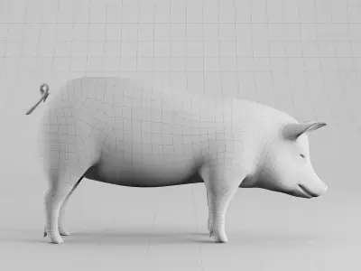 lowpoly pig Low-poly 3D model