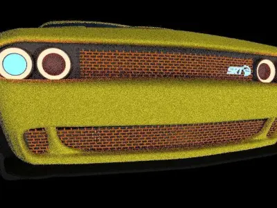 Dodge challenger hellcat yellow 3D model