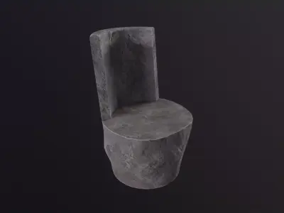 Stone chair 3D Model Low-poly 3D model