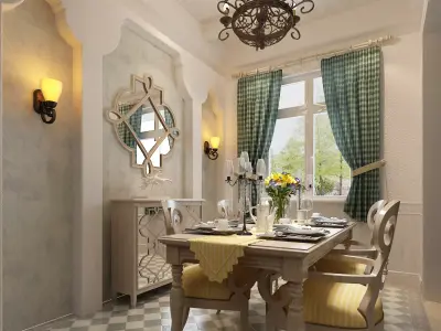 Dinning Room coastal style Free 3D model