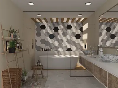 Modern Bathroom Low-poly 3D model