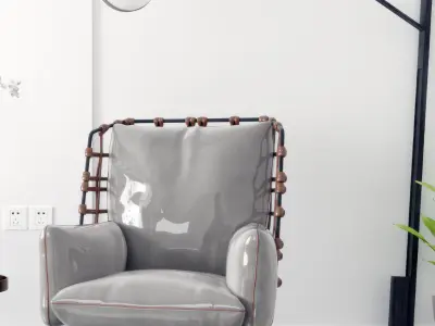 Modern leisure chair fabric 3D model