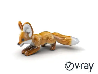 Fennec Fox Plush 3D model pack Low-poly 3D model