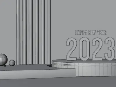 New Year Product Advertising Display Podium Low-poly 3D model