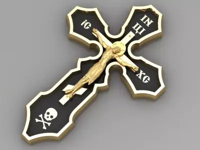 Cross with Enamel 3D print model