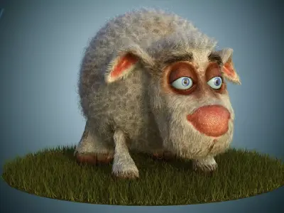 Sheep Dog for production render in Vray 3D model